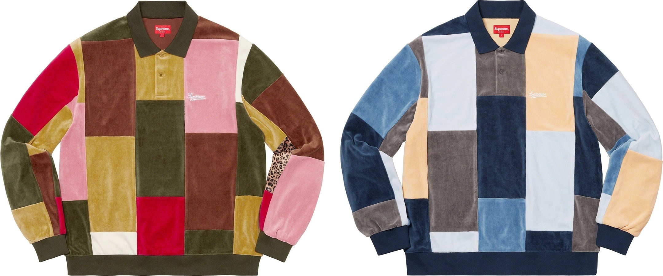 Patchwork Velour L/S Polo